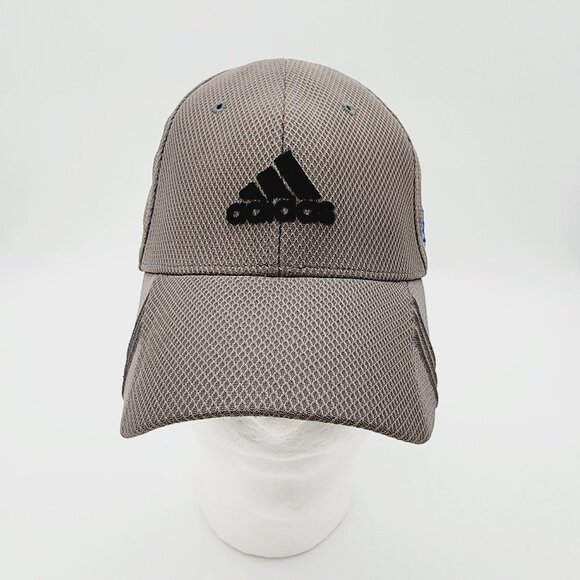 Adidas 3 Stripes Hat Men's Gray Adjustable Buckle Back Embroidered Logo Cap - Picture 1 of 9